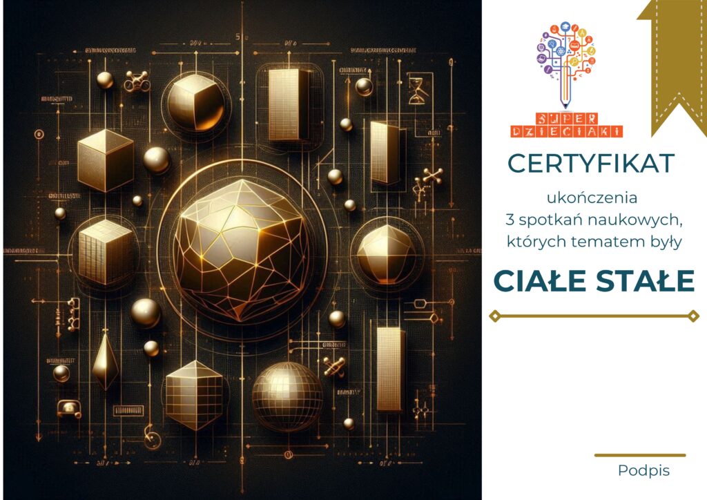 Dyplom na zakończenie bloku zajęć Ciała Stałe
