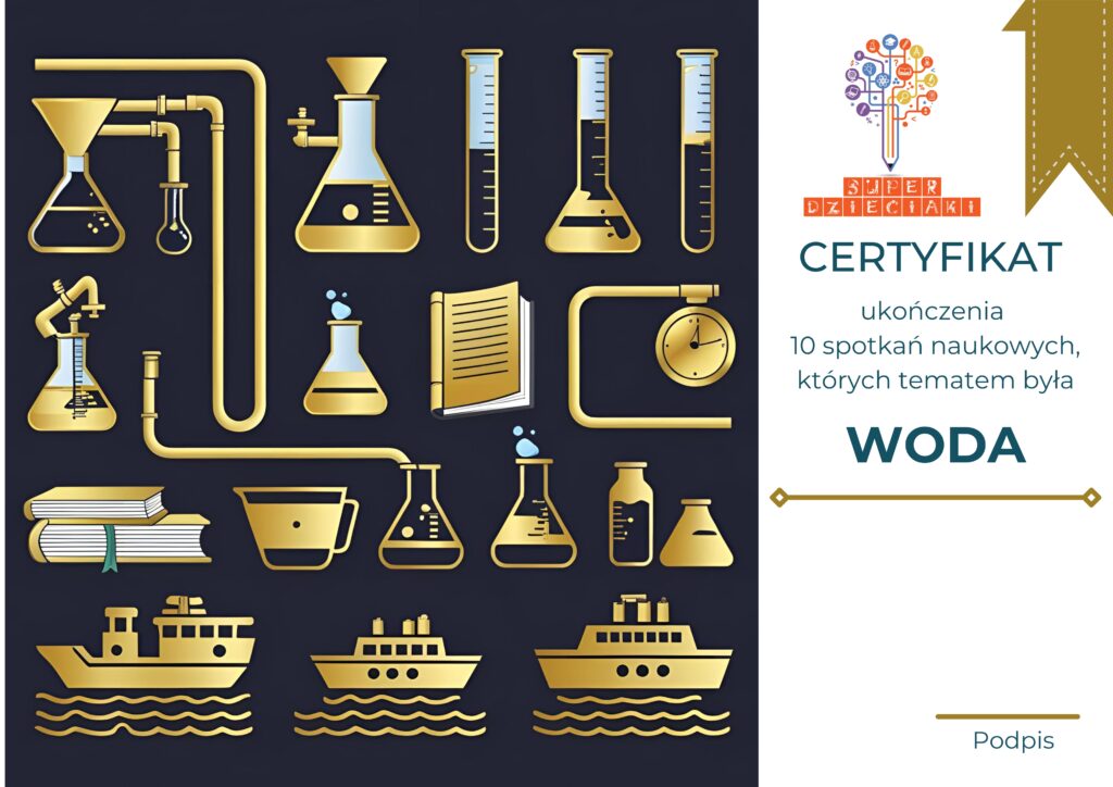 Dyplom na zakończenie bloku zajęć Woda